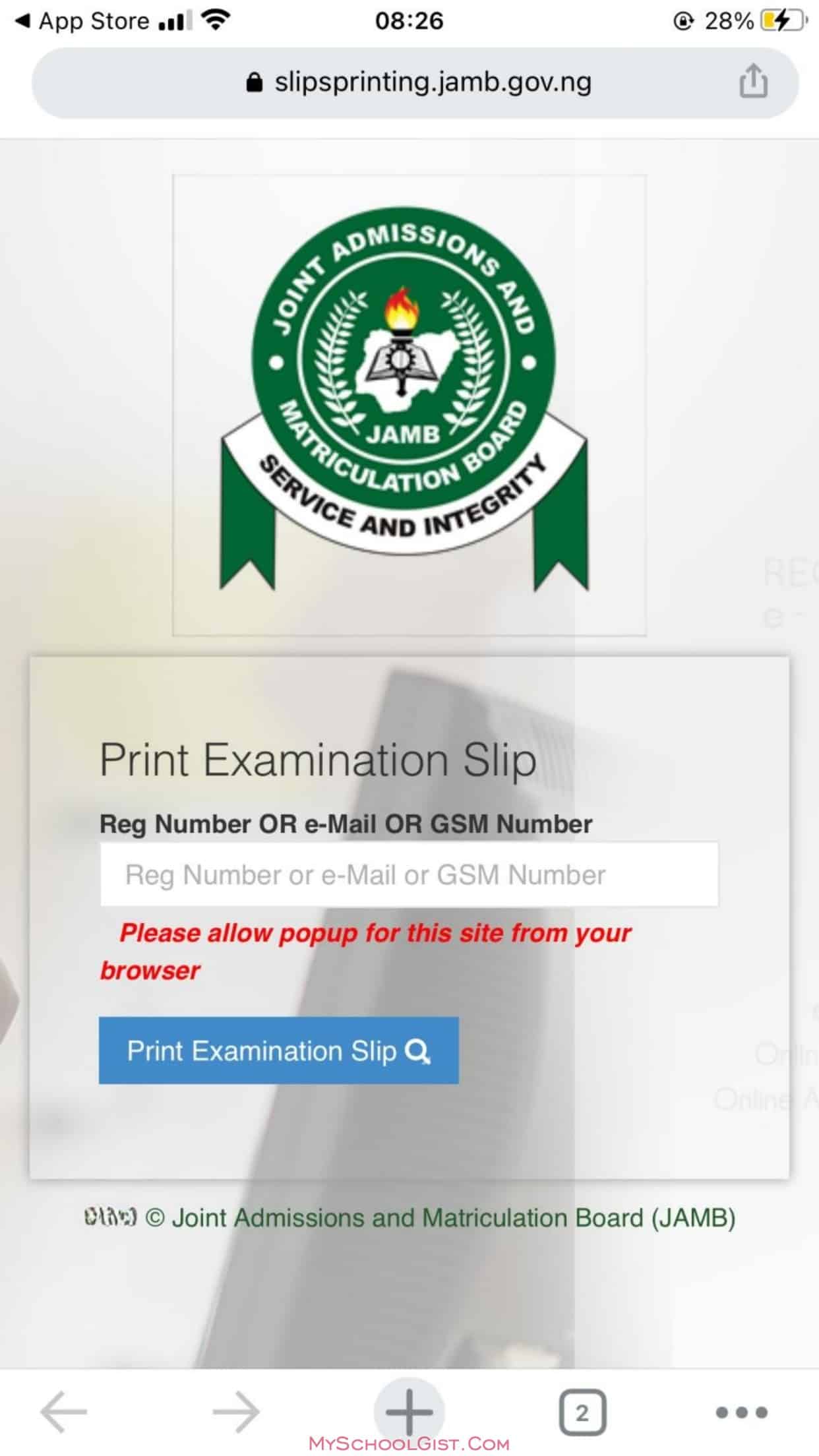 How To Reprint JAMB Exam Slip 2023/2024 By Yourself ~ Scholarse